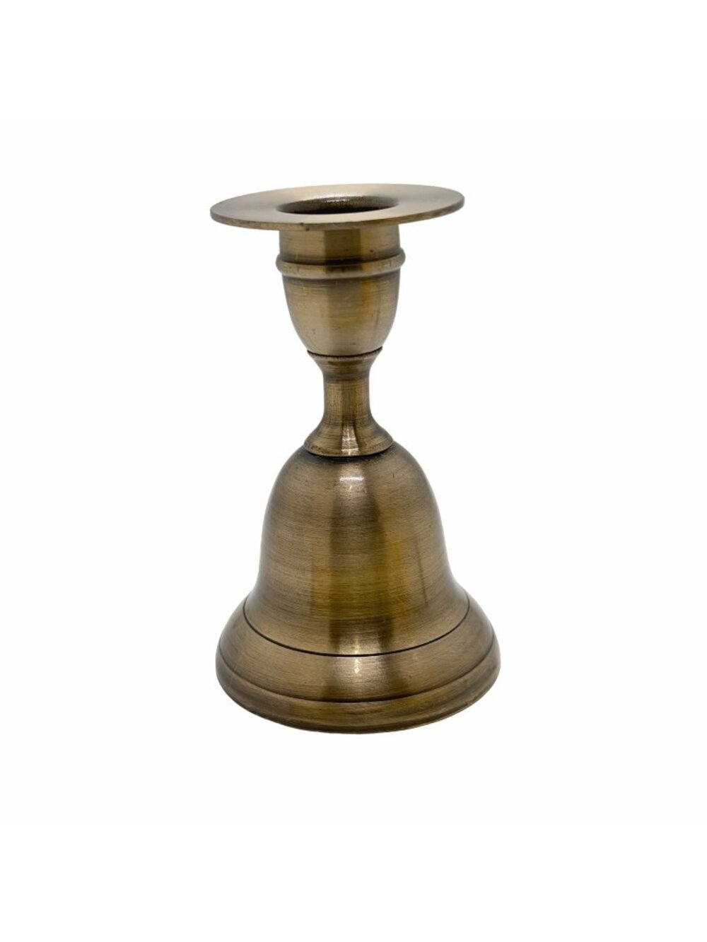 1PC Vintage Jasco 1981 Brass Bell Candle Holder G055 4" Color Gold